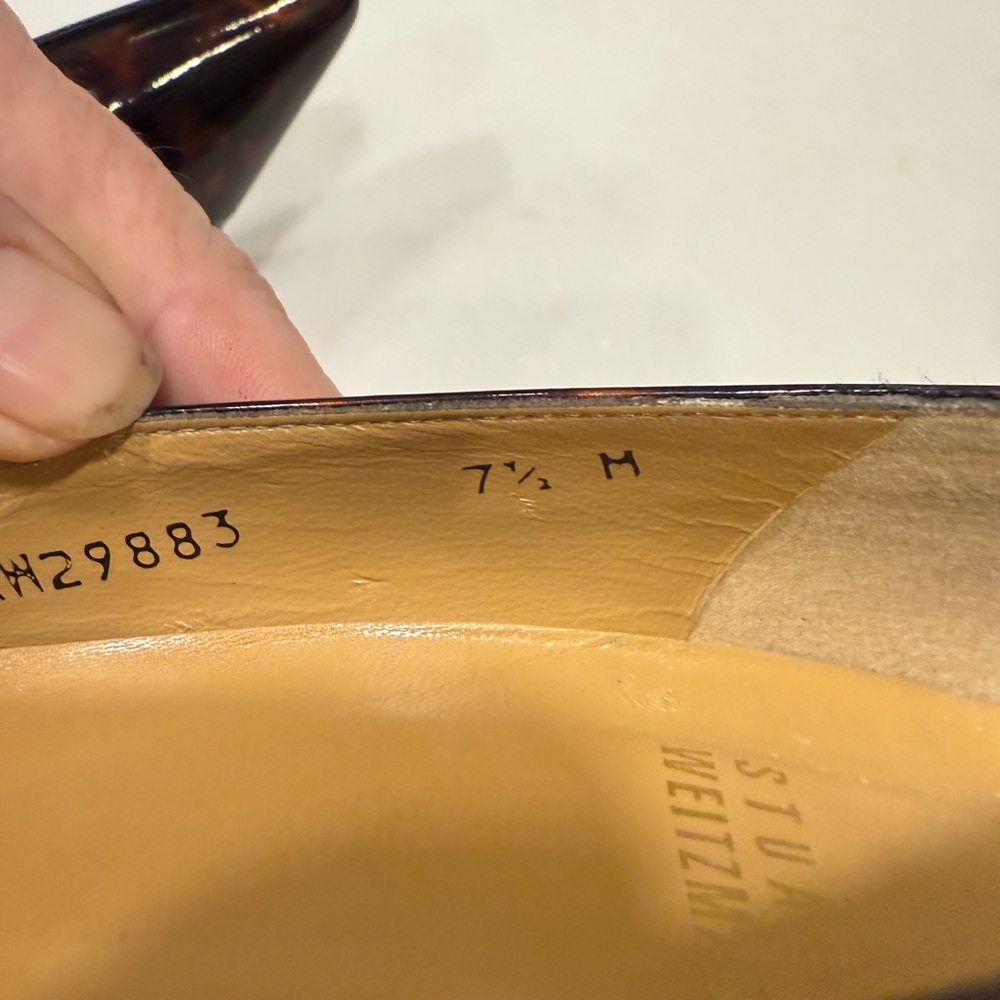 EUC Stuart Weitzman Patent Tortoise Shell Heels (size 7.5) - Picture 9 of 11
